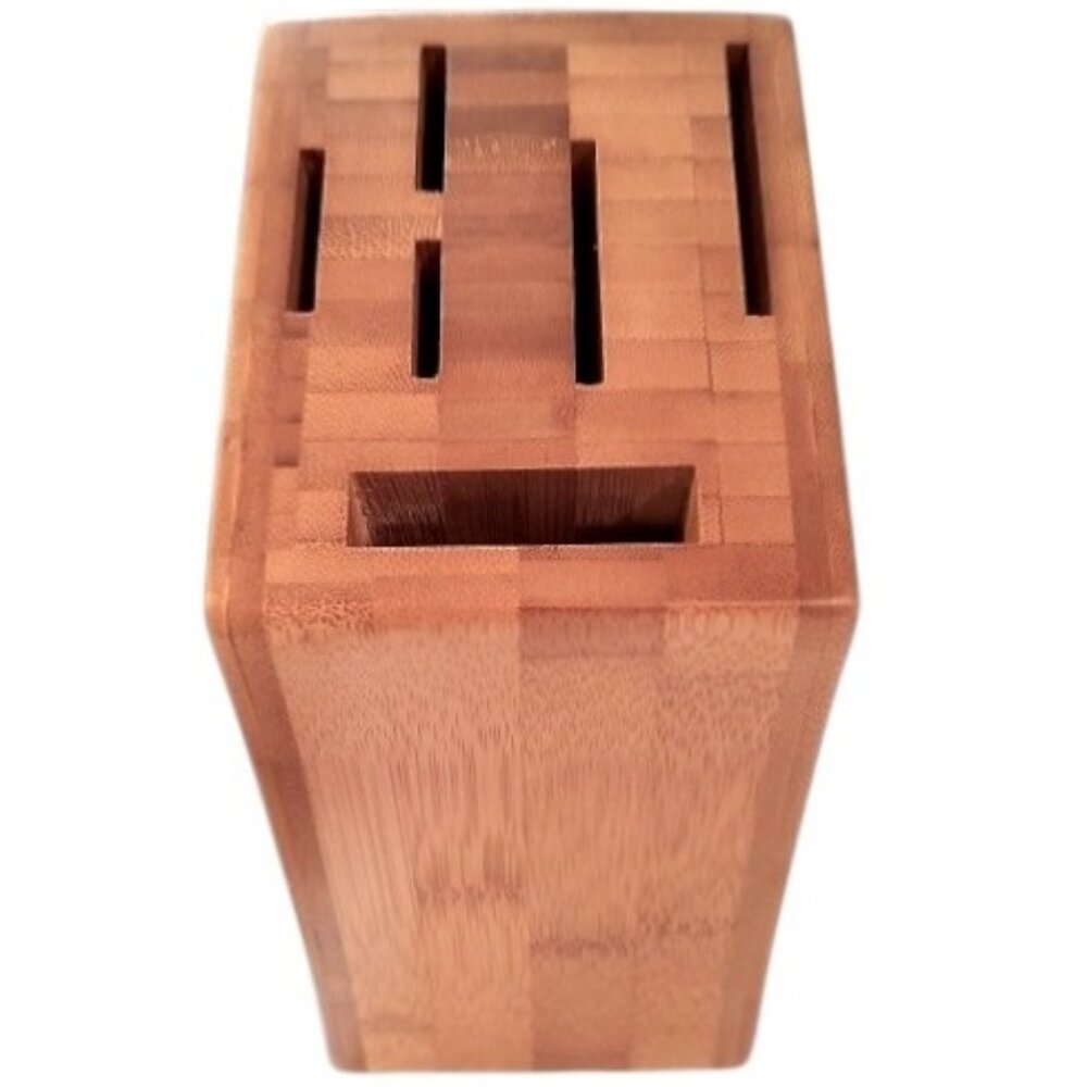 6-Slot Bamboo Pampered Chef Small Knife Block in Original Box